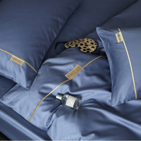 HKM-064019 Embroidered Cotton Four-Piece Bedding Set for 1.5m and 1.8m Beds