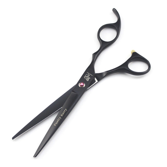 HKM-064275 7-Piece Pet Grooming Scissors Set with Straight and Curved Blades, Combs, and Hemostatic Forceps