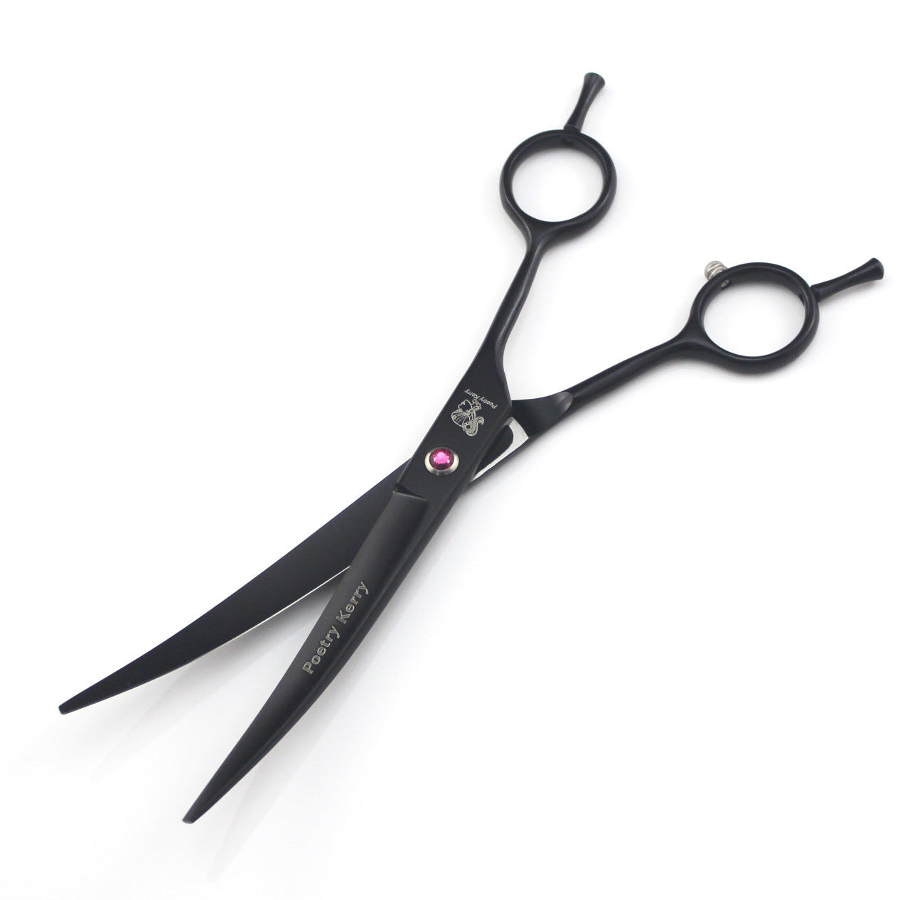 HKM-064275 7-Piece Pet Grooming Scissors Set with Straight and Curved Blades, Combs, and Hemostatic Forceps