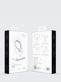 HKM-064403 Foldable Aluminium Alloy Phone Stand for iPhone 12 Mini, 12 Pro Max, Magnetic Wireless Charging Support