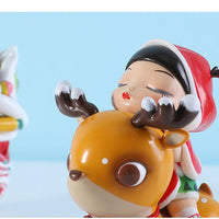 HKM-064467 Indoor Deer Girl Car Decoration - PVC 3D Model in Snow Night Elf & Mini Pearl Purple