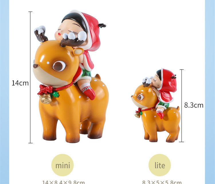 HKM-064467 Indoor Deer Girl Car Decoration - PVC 3D Model in Snow Night Elf & Mini Pearl Purple