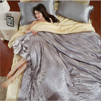 HKM-064659 Solid Color Polyester Quilt Cover Set in Various Sizes and Colors - European and American Style