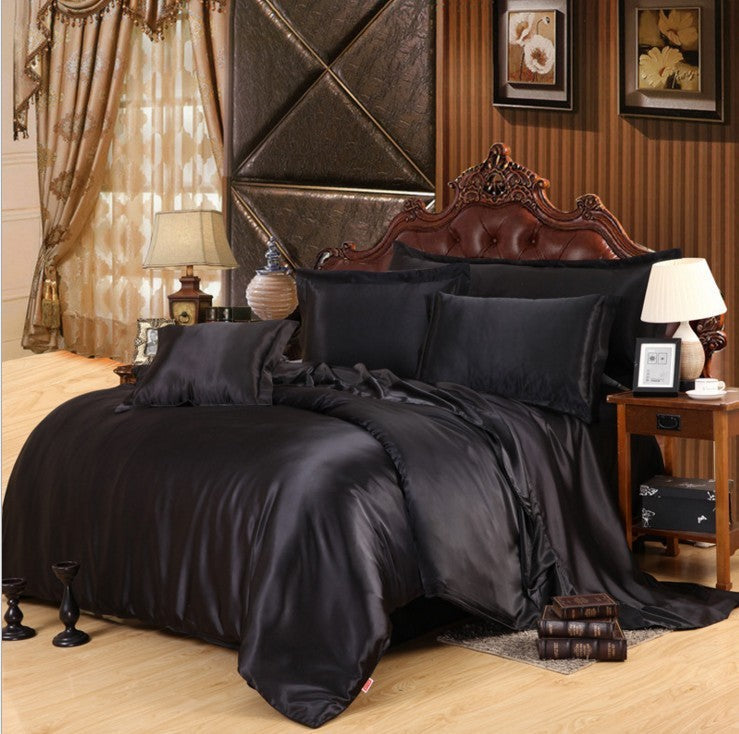 HKM-064659 Solid Color Polyester Quilt Cover Set in Various Sizes and Colors - European and American Style