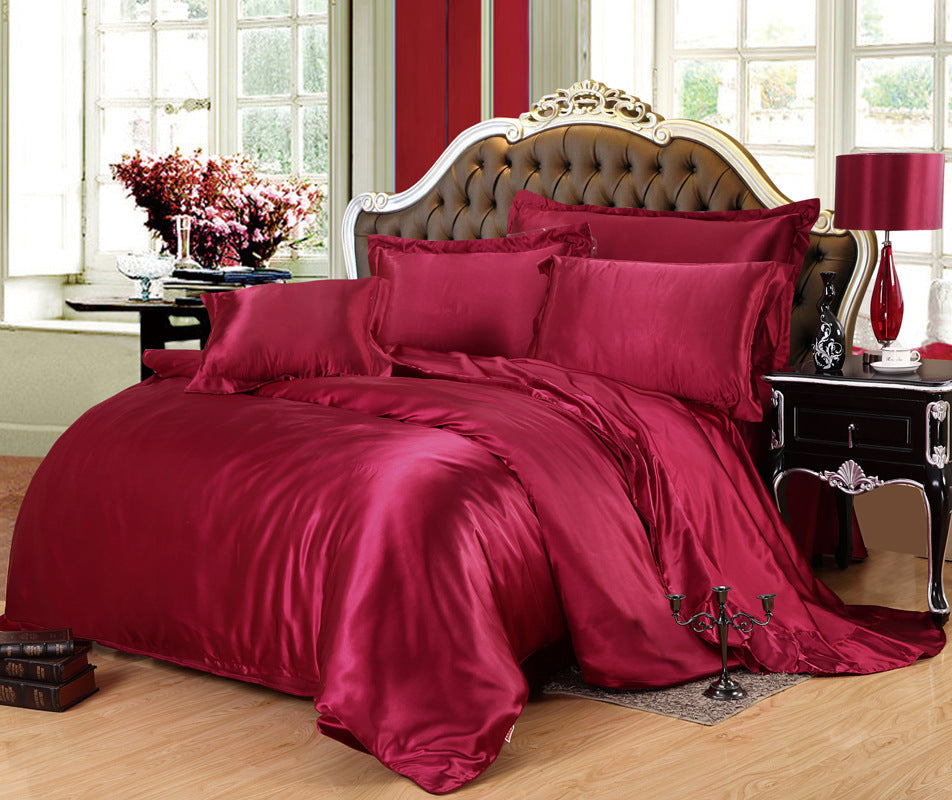 HKM-064659 Solid Color Polyester Quilt Cover Set in Various Sizes and Colors - European and American Style