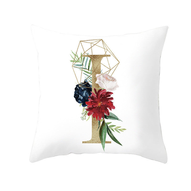 HKM-064723 Nordic Geometric Letter Pillowcase in Peach Skin - Decorative Cushion Cover for Home Use