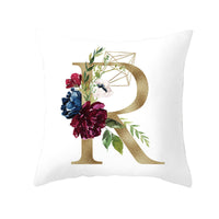 HKM-064723 Nordic Geometric Letter Pillowcase in Peach Skin - Decorative Cushion Cover for Home Use