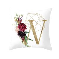 HKM-064723 Nordic Geometric Letter Pillowcase in Peach Skin - Decorative Cushion Cover for Home Use
