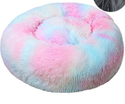 HKM-064723 Soft Thick Cutton Plush Round Pet Bed