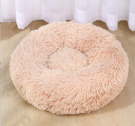 HKM-064723 Soft Thick Cutton Plush Round Pet Bed