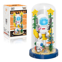 HKM-064915 3D Astronaut Building Block Set with Lights - Educational DIY Toy for Ages 8+