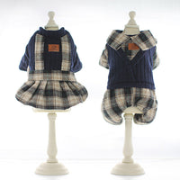 HKM-064915 Couple's Deep Plaid Sweater for Pets - Soft Cotton Blend with Versatile Sizing