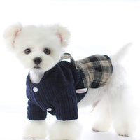 HKM-064915 Couple's Deep Plaid Sweater for Pets - Soft Cotton Blend with Versatile Sizing