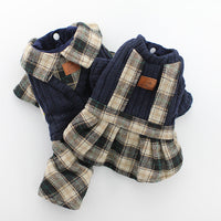 HKM-064915 Couple's Deep Plaid Sweater for Pets - Soft Cotton Blend with Versatile Sizing