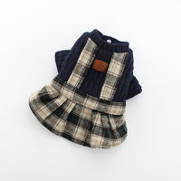 HKM-064915 Couple's Deep Plaid Sweater for Pets - Soft Cotton Blend with Versatile Sizing