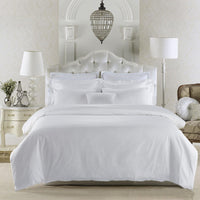 HKM-065107 Pure White Brushed Cloth Four-Piece Bedding Quilt Cover Set
