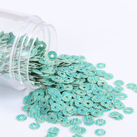 HKM-065171 4mm Wood Grain Effect Hand Sewn Sequins - Multi-Color DIY Crafting Material (10g, Approx. 2000 Pieces)