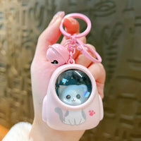 HKM-065171 Starry Sky 3D Glowing Bear Keychain for Kids - Cute Astronaut Pendant for Bags and Accessories