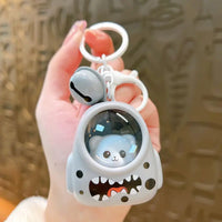 HKM-065171 Starry Sky 3D Glowing Bear Keychain for Kids - Cute Astronaut Pendant for Bags and Accessories