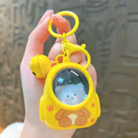 HKM-065171 Starry Sky 3D Glowing Bear Keychain for Kids - Cute Astronaut Pendant for Bags and Accessories