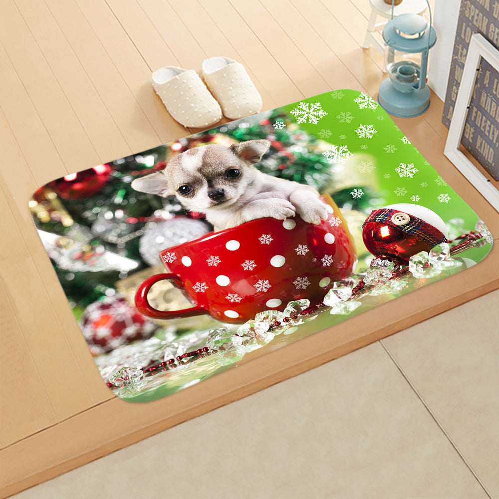 HKM-065235 Absorbent Non-slip Rectangle Floor Mat for Bedroom and Bathroom, 40x60cm Flannel Design