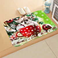 HKM-065235 Absorbent Non-slip Rectangle Floor Mat for Bedroom and Bathroom, 40x60cm Flannel Design
