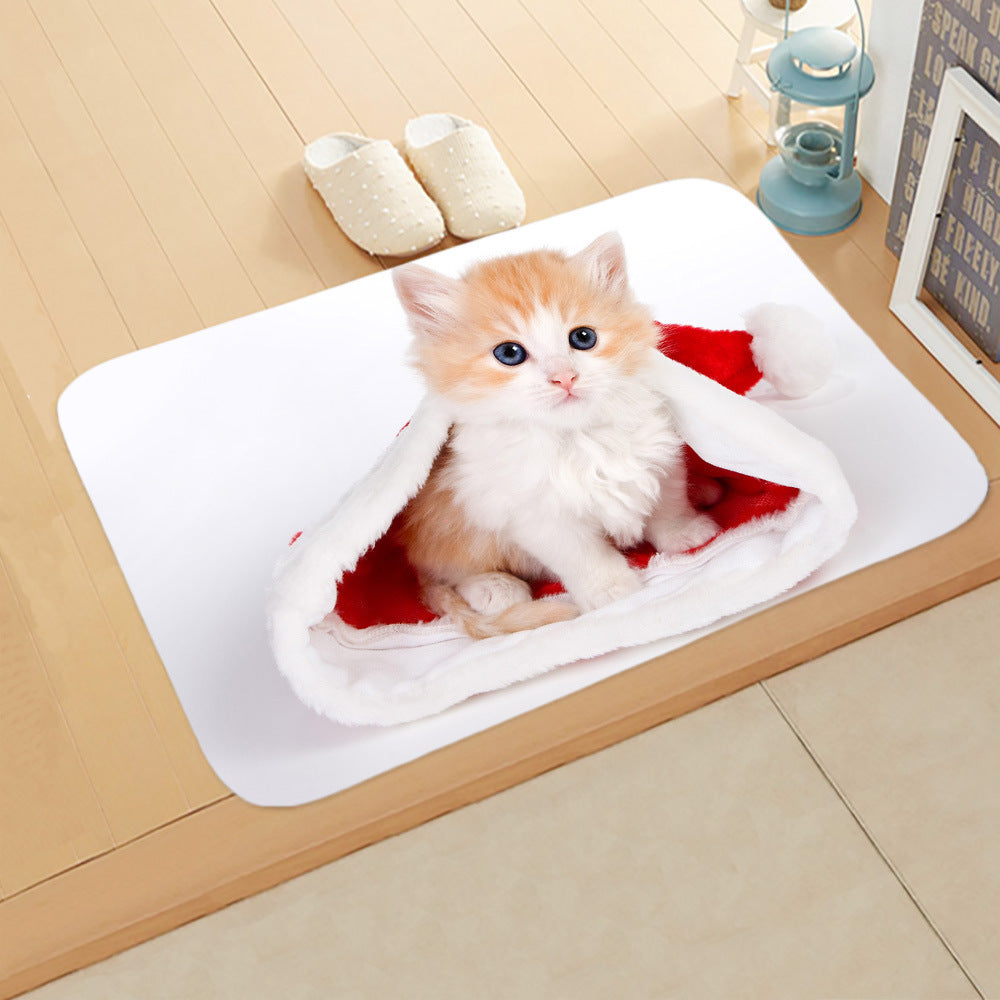 HKM-065235 Absorbent Non-slip Rectangle Floor Mat for Bedroom and Bathroom, 40x60cm Flannel Design