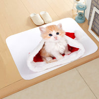 HKM-065235 Absorbent Non-slip Rectangle Floor Mat for Bedroom and Bathroom, 40x60cm Flannel Design
