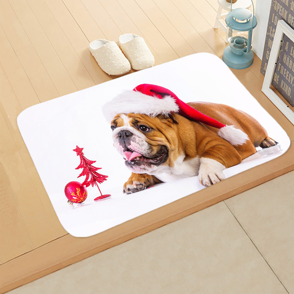 HKM-065235 Absorbent Non-slip Rectangle Floor Mat for Bedroom and Bathroom, 40x60cm Flannel Design