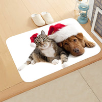 HKM-065235 Absorbent Non-slip Rectangle Floor Mat for Bedroom and Bathroom, 40x60cm Flannel Design