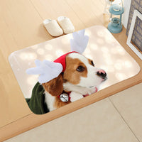 HKM-065235 Absorbent Non-slip Rectangle Floor Mat for Bedroom and Bathroom, 40x60cm Flannel Design