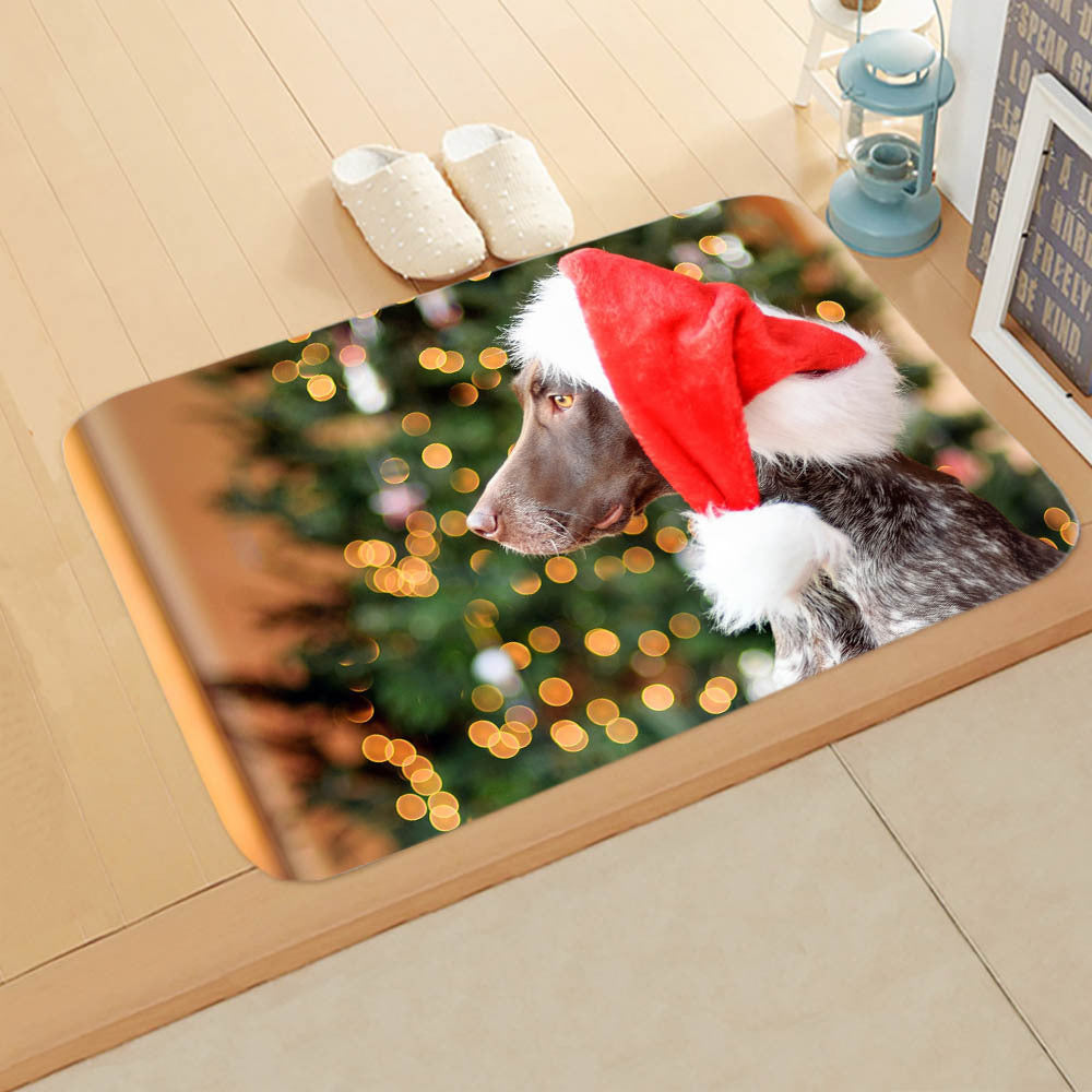 HKM-065235 Absorbent Non-slip Rectangle Floor Mat for Bedroom and Bathroom, 40x60cm Flannel Design