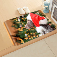 HKM-065235 Absorbent Non-slip Rectangle Floor Mat for Bedroom and Bathroom, 40x60cm Flannel Design