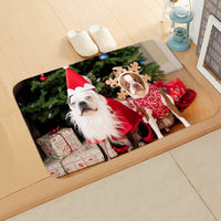 HKM-065235 Absorbent Non-slip Rectangle Floor Mat for Bedroom and Bathroom, 40x60cm Flannel Design