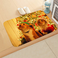 HKM-065235 Absorbent Non-slip Rectangle Floor Mat for Bedroom and Bathroom, 40x60cm Flannel Design