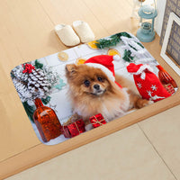HKM-065235 Absorbent Non-slip Rectangle Floor Mat for Bedroom and Bathroom, 40x60cm Flannel Design