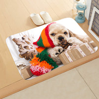 HKM-065235 Absorbent Non-slip Rectangle Floor Mat for Bedroom and Bathroom, 40x60cm Flannel Design