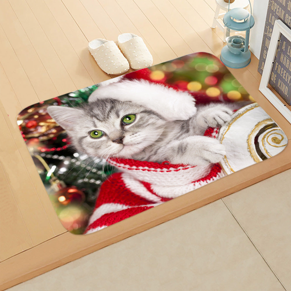 HKM-065235 Absorbent Non-slip Rectangle Floor Mat for Bedroom and Bathroom, 40x60cm Flannel Design