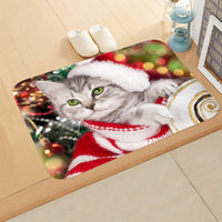 HKM-065235 Absorbent Non-slip Rectangle Floor Mat for Bedroom and Bathroom, 40x60cm Flannel Design