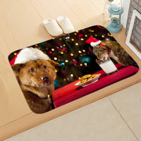 HKM-065235 Absorbent Non-slip Rectangle Floor Mat for Bedroom and Bathroom, 40x60cm Flannel Design
