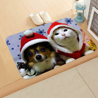 HKM-065235 Absorbent Non-slip Rectangle Floor Mat for Bedroom and Bathroom, 40x60cm Flannel Design