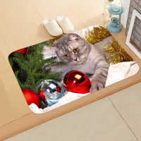 HKM-065235 Absorbent Non-slip Rectangle Floor Mat for Bedroom and Bathroom, 40x60cm Flannel Design