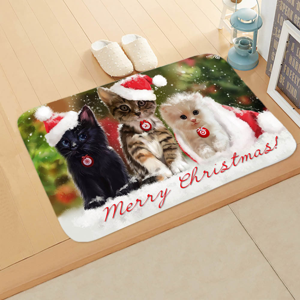 HKM-065235 Absorbent Non-slip Rectangle Floor Mat for Bedroom and Bathroom, 40x60cm Flannel Design