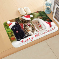 HKM-065235 Absorbent Non-slip Rectangle Floor Mat for Bedroom and Bathroom, 40x60cm Flannel Design