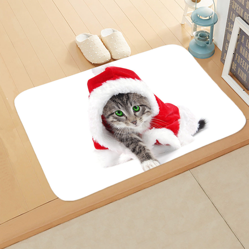 HKM-065235 Absorbent Non-slip Rectangle Floor Mat for Bedroom and Bathroom, 40x60cm Flannel Design