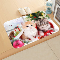 HKM-065235 Absorbent Non-slip Rectangle Floor Mat for Bedroom and Bathroom, 40x60cm Flannel Design