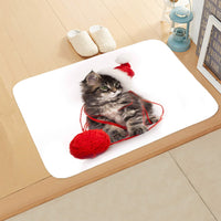 HKM-065235 Absorbent Non-slip Rectangle Floor Mat for Bedroom and Bathroom, 40x60cm Flannel Design