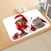 HKM-065235 Absorbent Non-slip Rectangle Floor Mat for Bedroom and Bathroom, 40x60cm Flannel Design