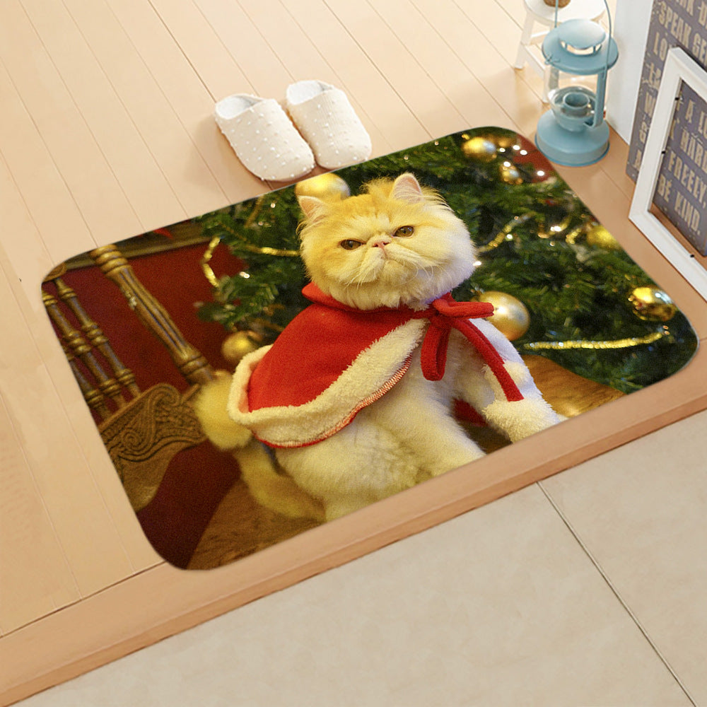HKM-065235 Absorbent Non-slip Rectangle Floor Mat for Bedroom and Bathroom, 40x60cm Flannel Design