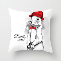 HKM-065299 Cartoon Animal Peach Skin Fabric Pillowcase Cover - 45x45cm European Style